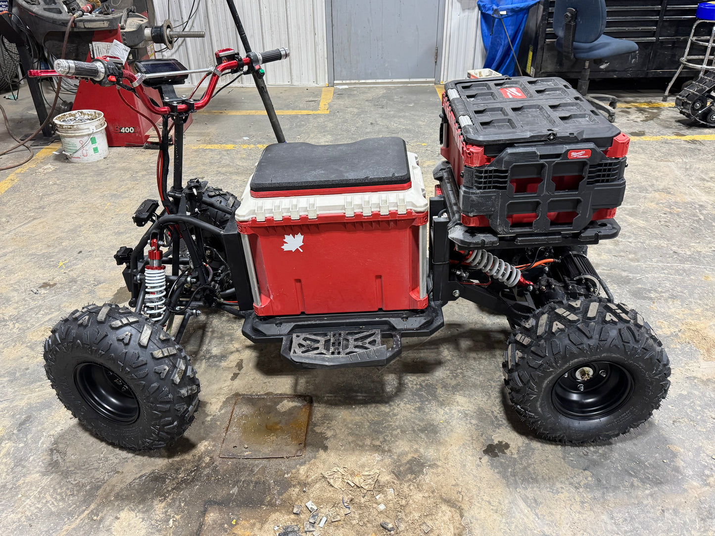 BKT FAB MILWAUKEE M18 FUEL Powered Packout Cooler Cart “BIG WHEEL”