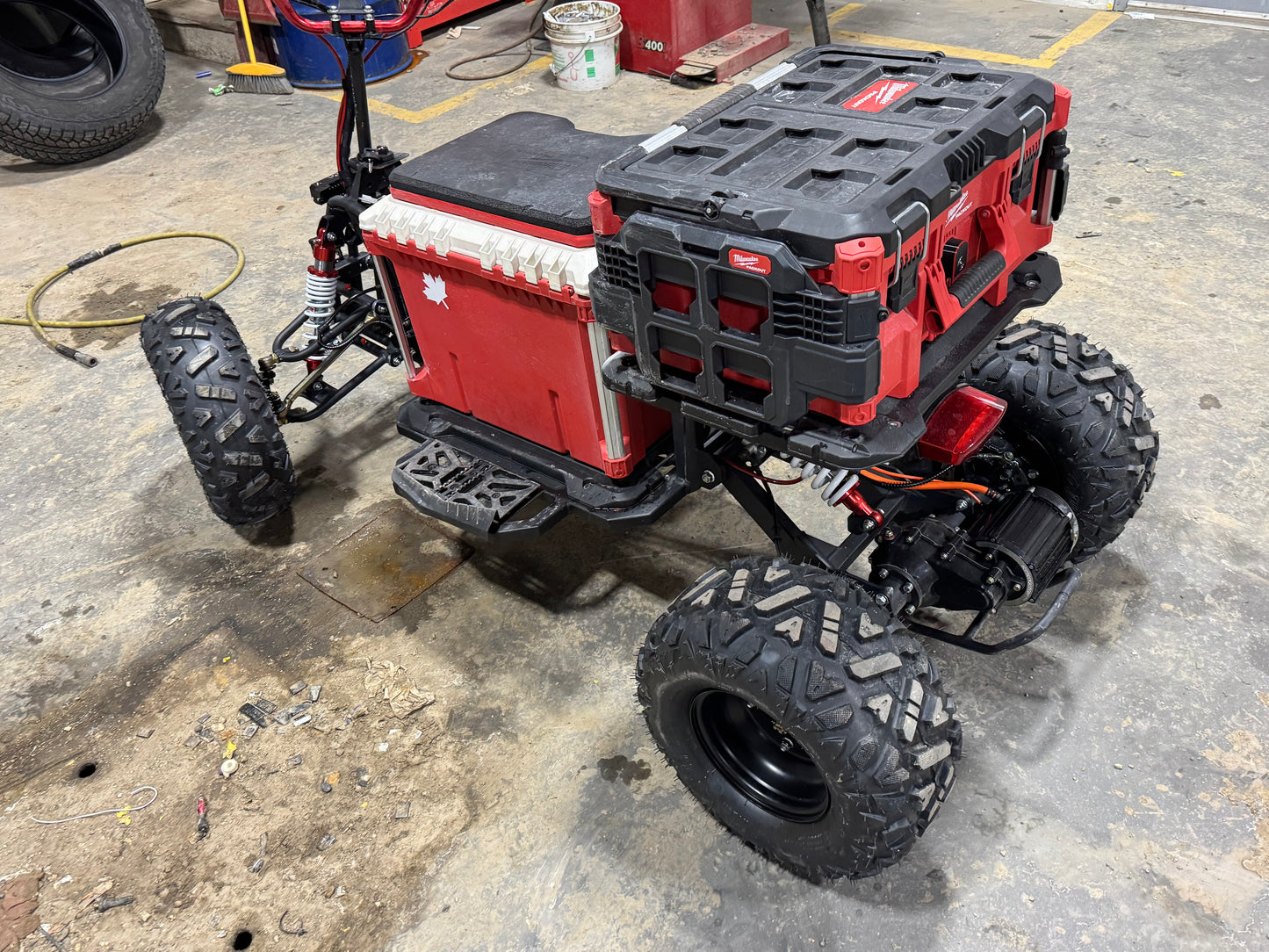 BKT FAB MILWAUKEE M18 FUEL Powered Packout Cooler Cart “BIG WHEEL”