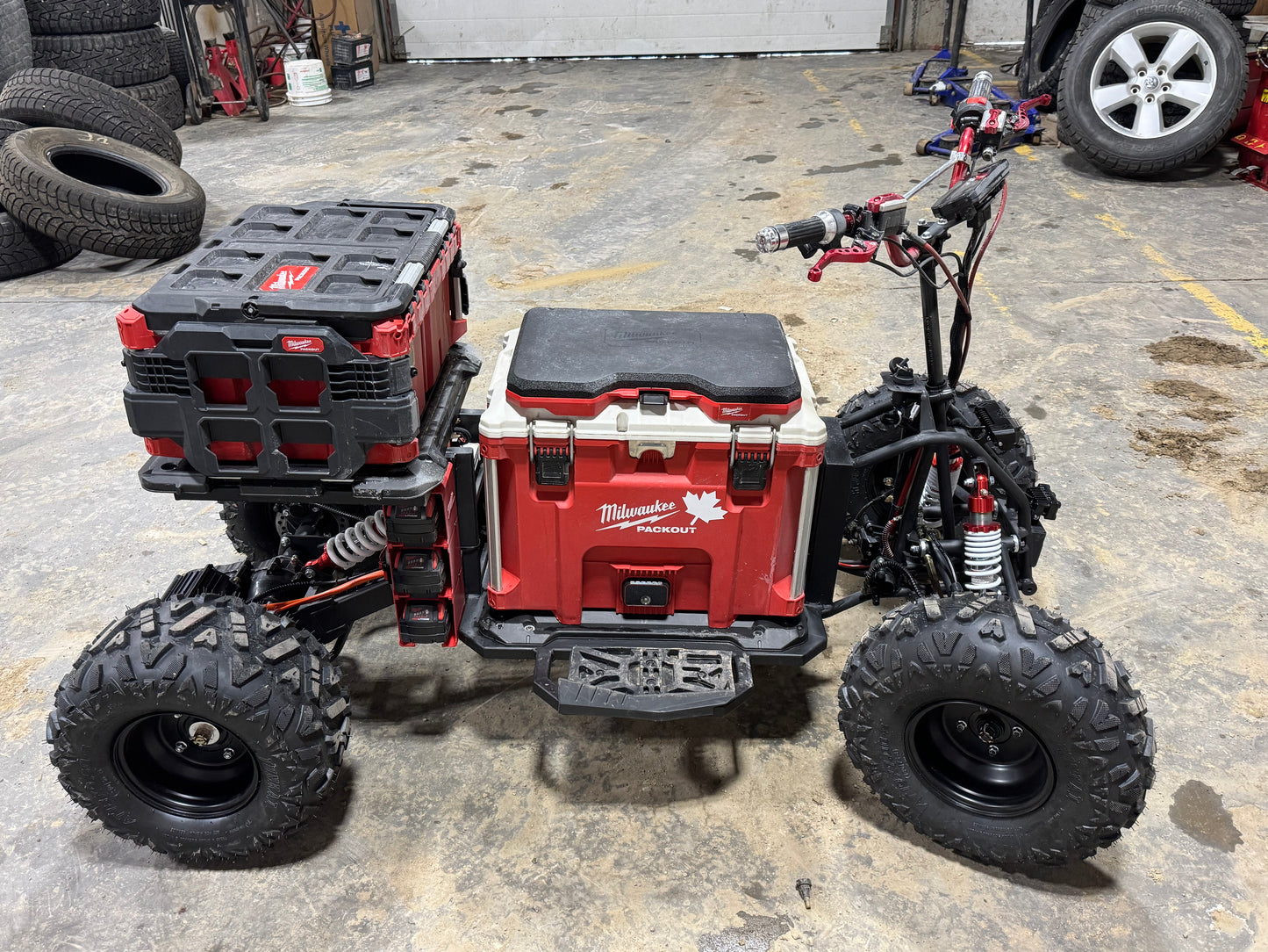 BKT FAB MILWAUKEE M18 FUEL Powered Packout Cooler Cart “BIG WHEEL”