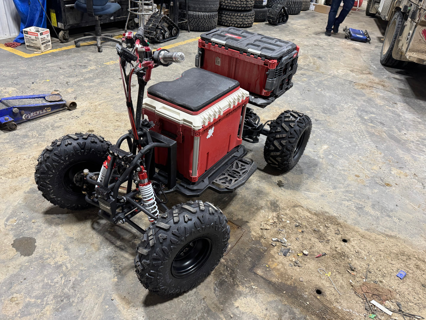 BKT FAB MILWAUKEE M18 FUEL Powered Packout Cooler Cart “BIG WHEEL”
