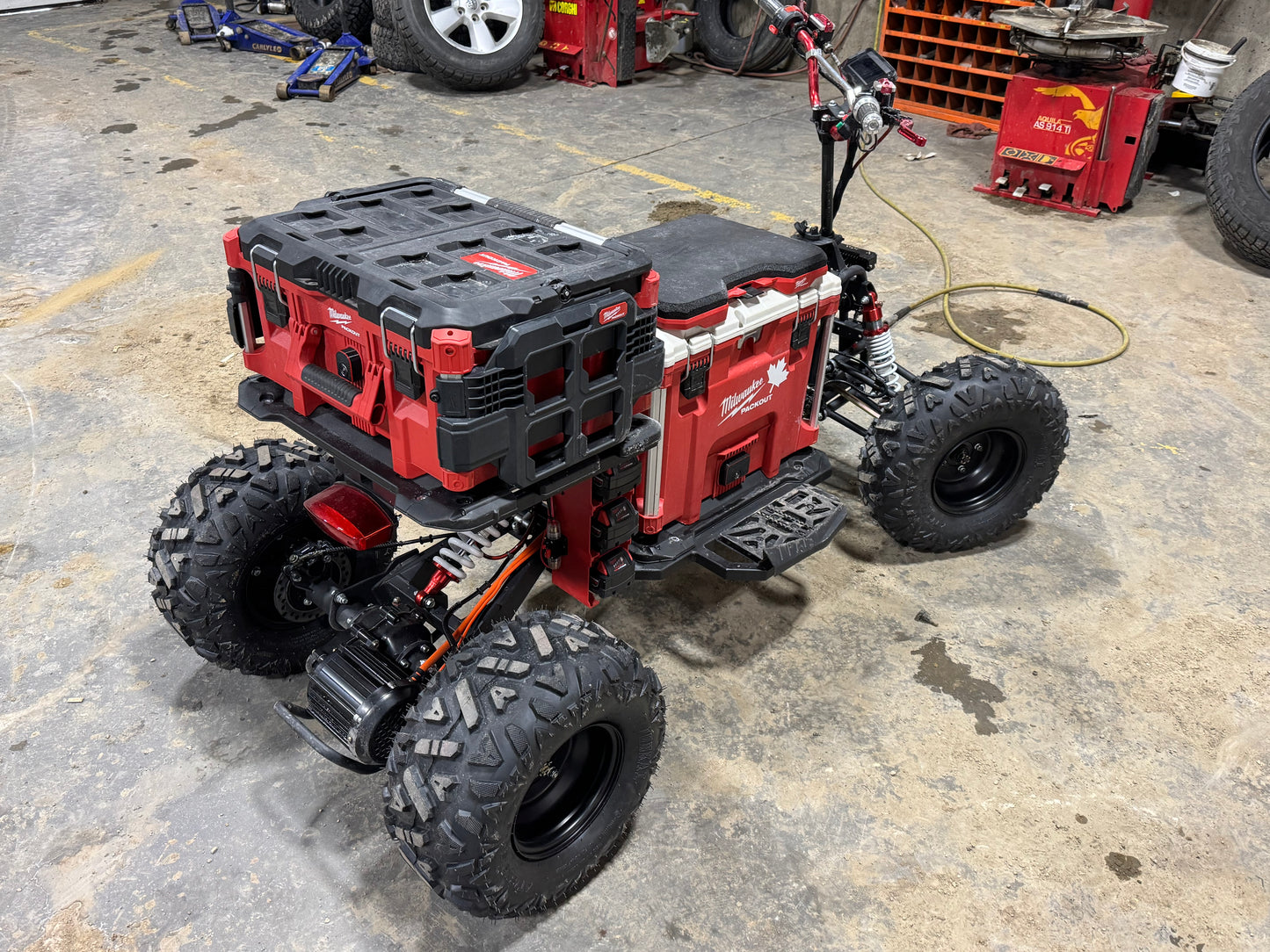 BKT FAB MILWAUKEE M18 FUEL Powered Packout Cooler Cart “BIG WHEEL”